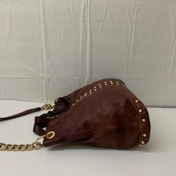 Michael Kors studded burgundy satchel/shoulder bag - Picture 7 of 8